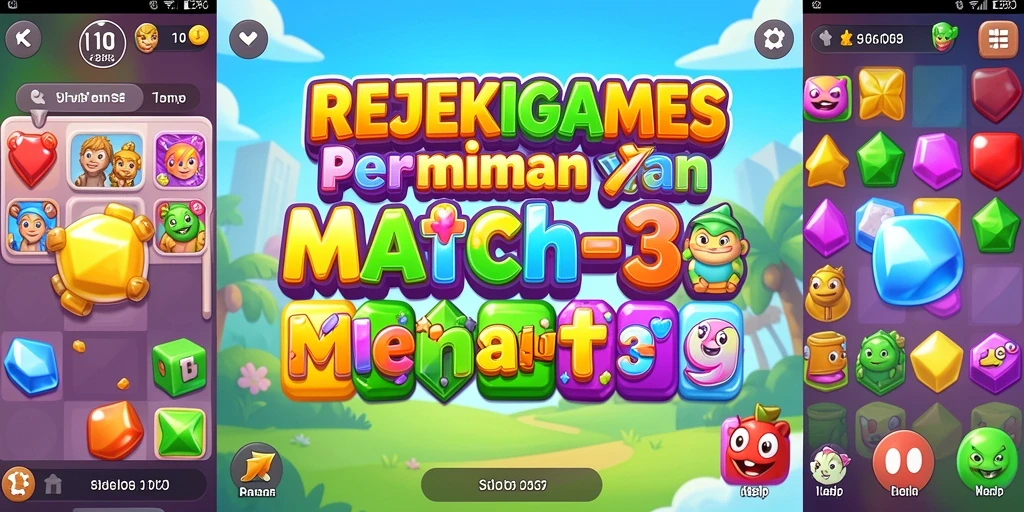 Tampilan gameplay seru dalam REJEKIGAMES yang penuh warna.