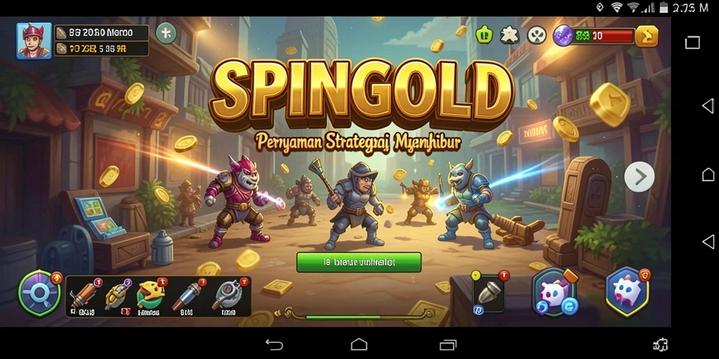Gambaran gameplay SPINGOLD yang menarik dan strategi yang mendebarkan.