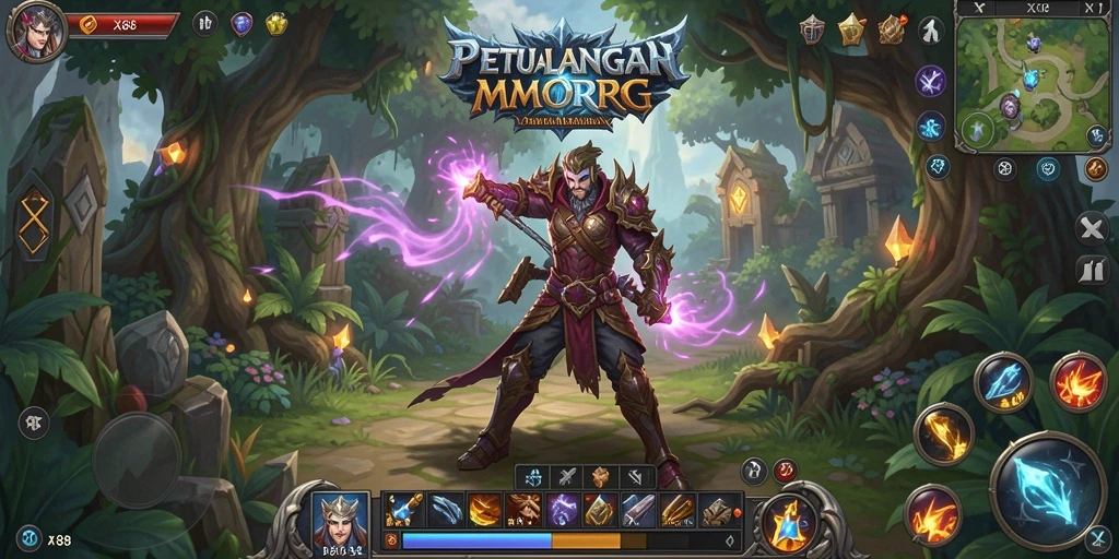 Tampilan gameplay X88 yang mendebarkan dalam dunia MMORPG.